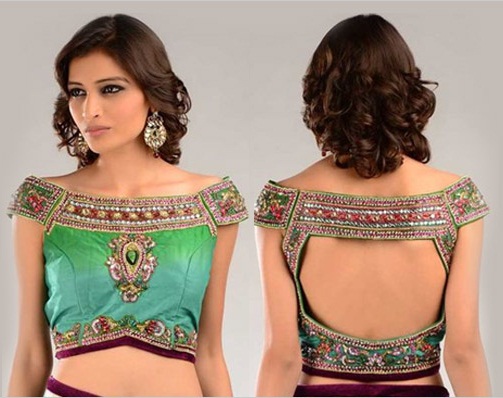 Pattu sarees7 için bluz arka boyun tasarımları
