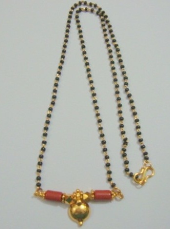 Tek Bottu Mercan Mangalsutra