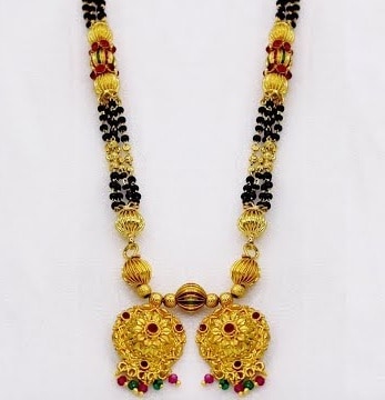Telugu Kempu Mangalsutra grandinė