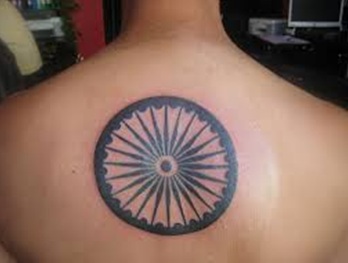 Indijos vėliavos tatuiruotės dizainas