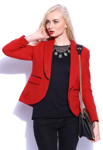 Vero Moda Kırmızı Düz ​​Beden Blazer