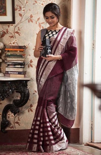 Roopkatha Linen Zari Saree