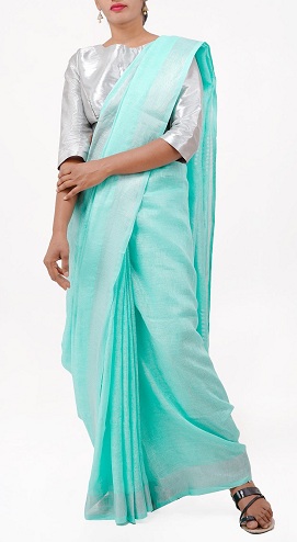 Düz Keten Sarees