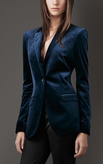 Stretch Velvet Blazer