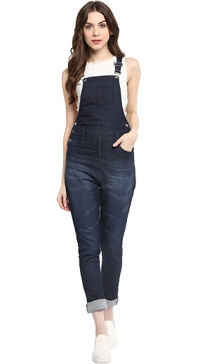 Slim Fit Yırtık Tulum Elbise