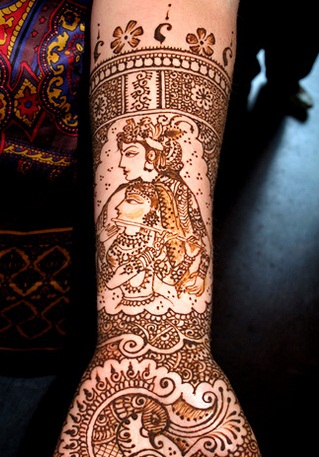 Radha Krišnos tema „Marwari Mehndi Design“