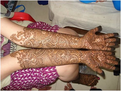 Vestuvių Marwari Mehndi dizainas rankoms