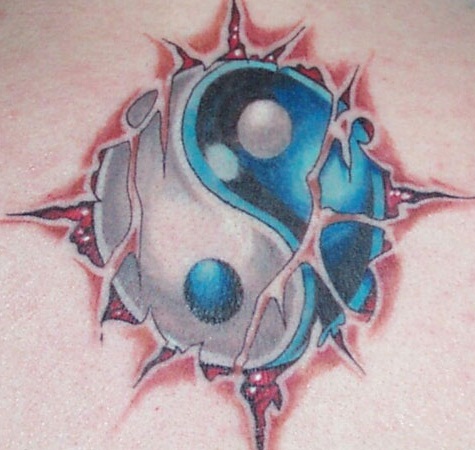 3D Yin Yang tatuiruotė