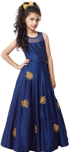 Satino-šilko tamsiai mėlyna suknelė