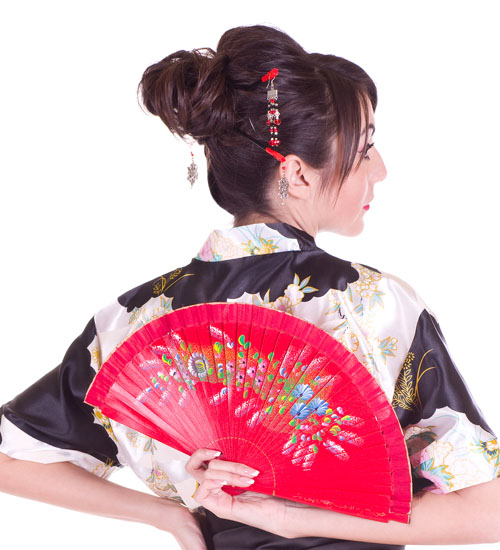Tradicinis japonų plaukų mazgas