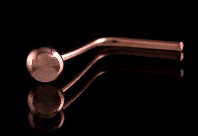 Rose Gold Kaplama Gümüş Burun İğnesi Tasarımı