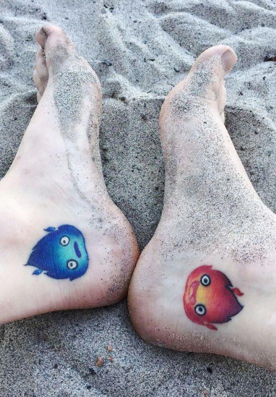170 δημιουργικές ιδέες τατουάζ αδελφών και εμπνεύσεις μπλε και κόκκινη φωτιά ghibli