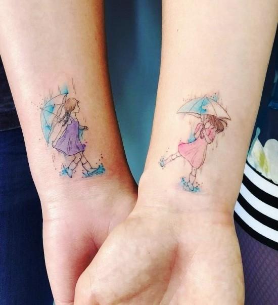 170 δημιουργικές ιδέες τατουάζ αδελφών και εμπνεύσεις που χορεύουν στη βροχή κοπέλα
