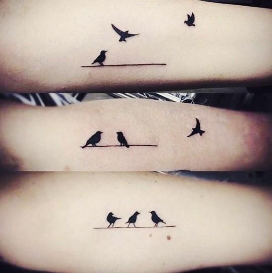 170 δημιουργικές ιδέες τατουάζ αδελφών και έμπνευση τρία τρίδυμα πουλιών