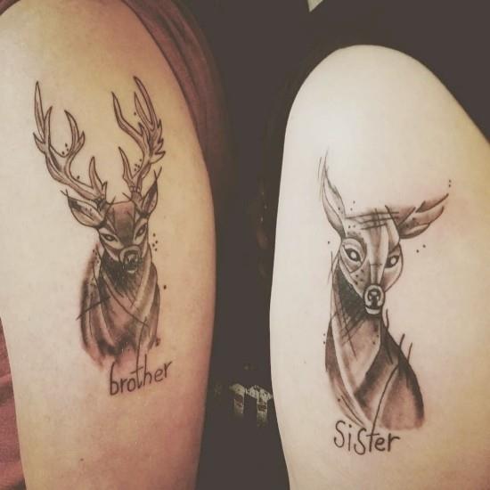170 δημιουργικές ιδέες τατουάζ αδελφών και έμπνευση αδελφή ελαφιού και ελαφιού