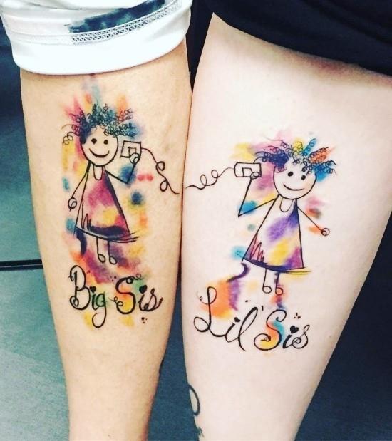 170 δημιουργικές ιδέες τατουάζ αδελφών και έμπνευση μικρές μεγάλες αδερφές ακουαρέλες