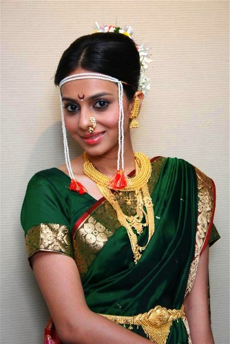 Tamilų išvaizdos Nauvari Saree