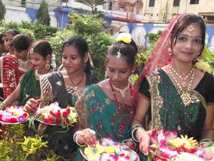 Bihula geleneksel festival bihar