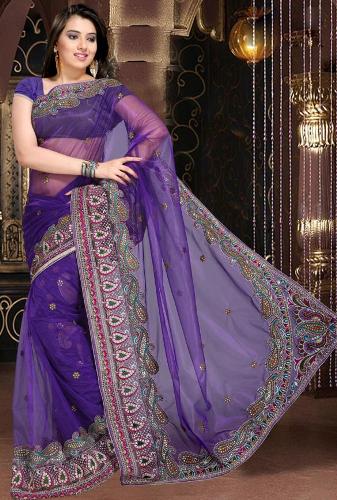 „Violet Net Saree“ dizainas