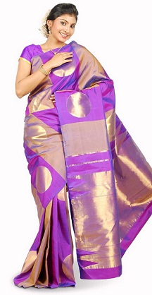 Violetinė Pattu Saree