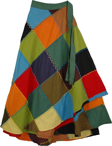 Patchwork Wrap aplink sijonus