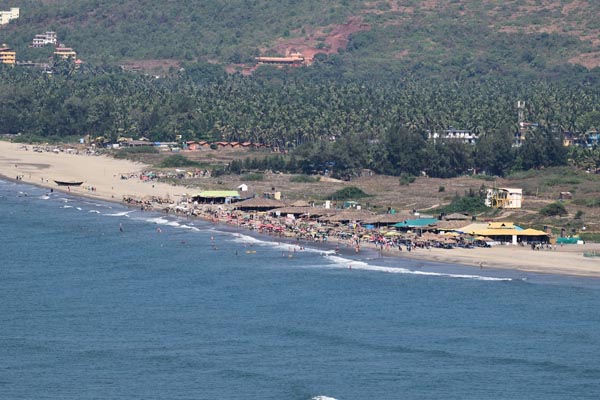 Morjimo paplūdimys Goa medaus mėnesiui