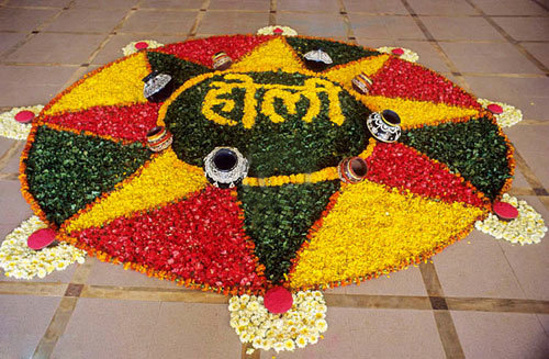 Holi' Çiçek Rangoli Deseni