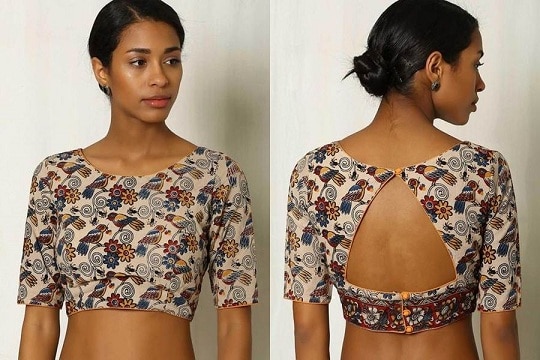 Sanatsal Kalamkari Baskılı Bluz