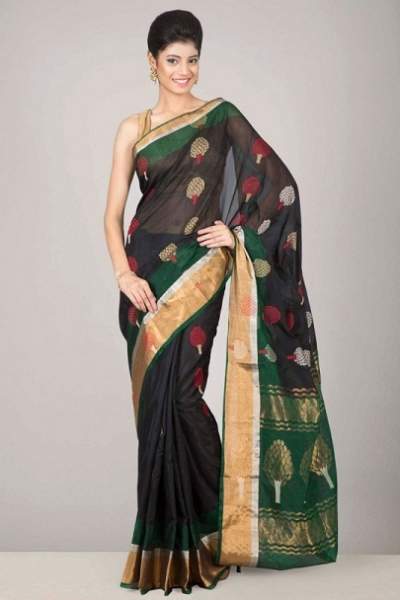 Tradicinė juoda Bangalore Saree
