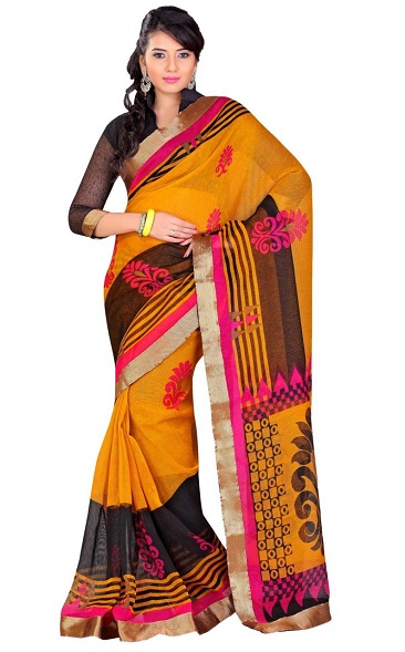 Atsitiktinė medvilnė Bangalore Saree