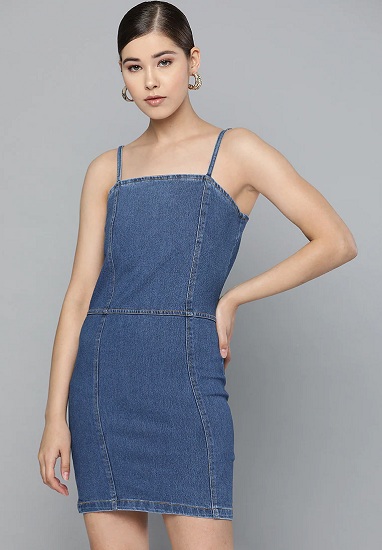 Günlük Denim Bodycon Elbise