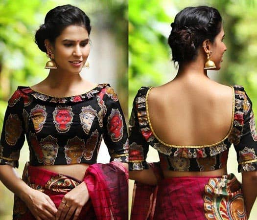 „Kalamkari“ palaidinė su valčių kaklu