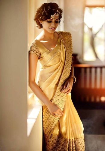 Bisküvi Altın Rengi Saree 7