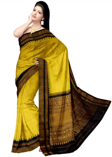 Grynos medvilnės Gadwal Saree