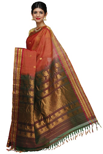 Ağır İpek Gadwal Saree