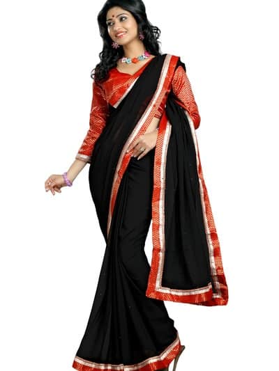 „Solid Black Sarees“ dizainas