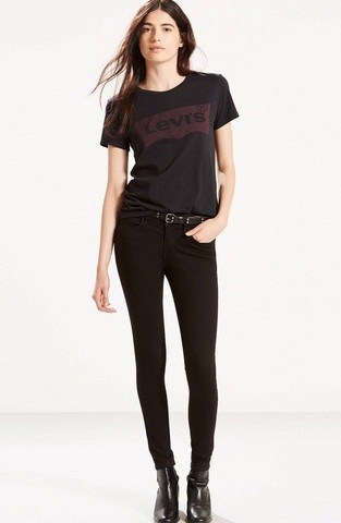 Kadınlar İçin Cızırtılı Levis Siyah Jeans