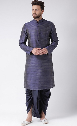 Dhoti ile Çizgili Kurta