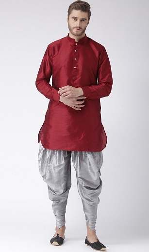 Dhoti ile Düz Kısa Kurta