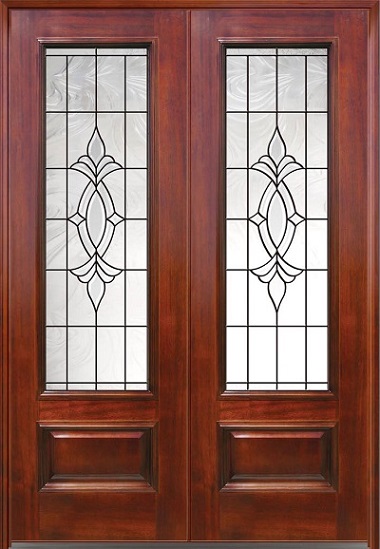 Dvigubų durų dizainas su stiklu