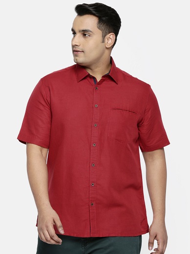 Vyriški raudoni lino marškinėliai