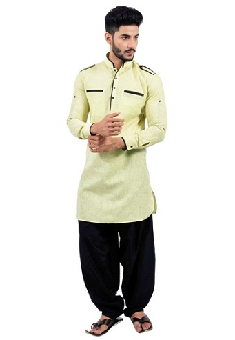 Orta Uyluk Boy Pathani Kurta Pijama