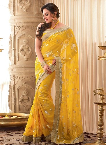 Büyüleyici Sarı Saree