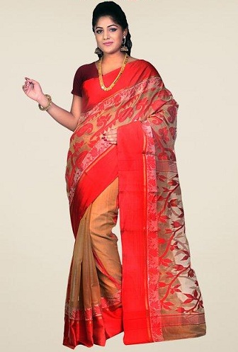 Tusaras Jamdani Saree