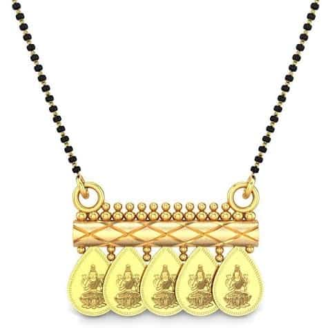 22K Kısa Altın Mangalsutra Tasarım