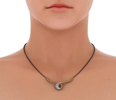 Küçük Elmas Çivili Kısa Mangalsutra