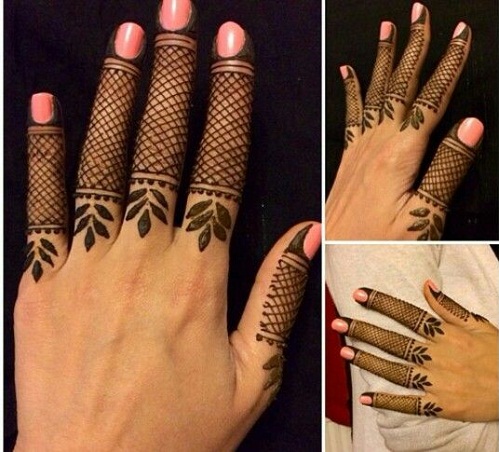 „Criss Cross Finger Mehndi“ dizainas