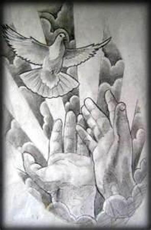 Angelų ir balandžių tatuiruotės dizainas