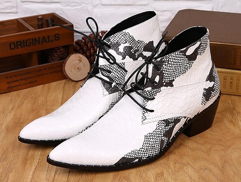 Erkekler için moda beyaz topuklu ayakkabılar