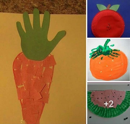 Vaisių ir daržovių dažymas rankomis